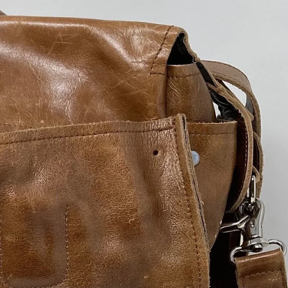 Amerileather Holmes Investigator Bag Brown Leather Pockets Dual Handle New